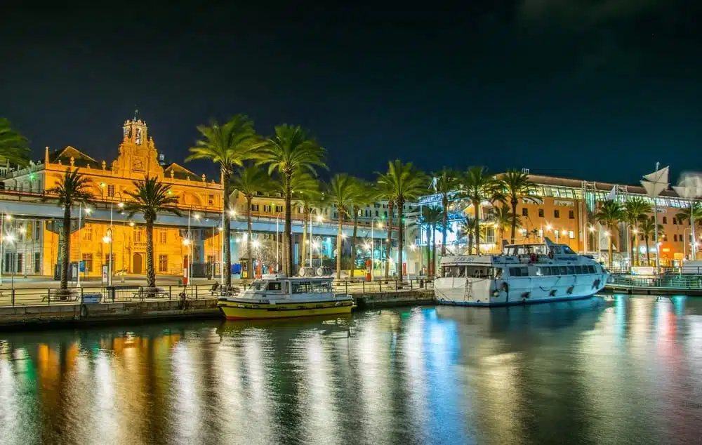 Silver Star Yachting – Italian Yacht Charter - Night View Of Genoa From The Water